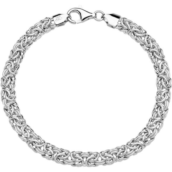 Italian 925 Sterling Silver Byzantine Bracelet for Women - Picture 2 of 7